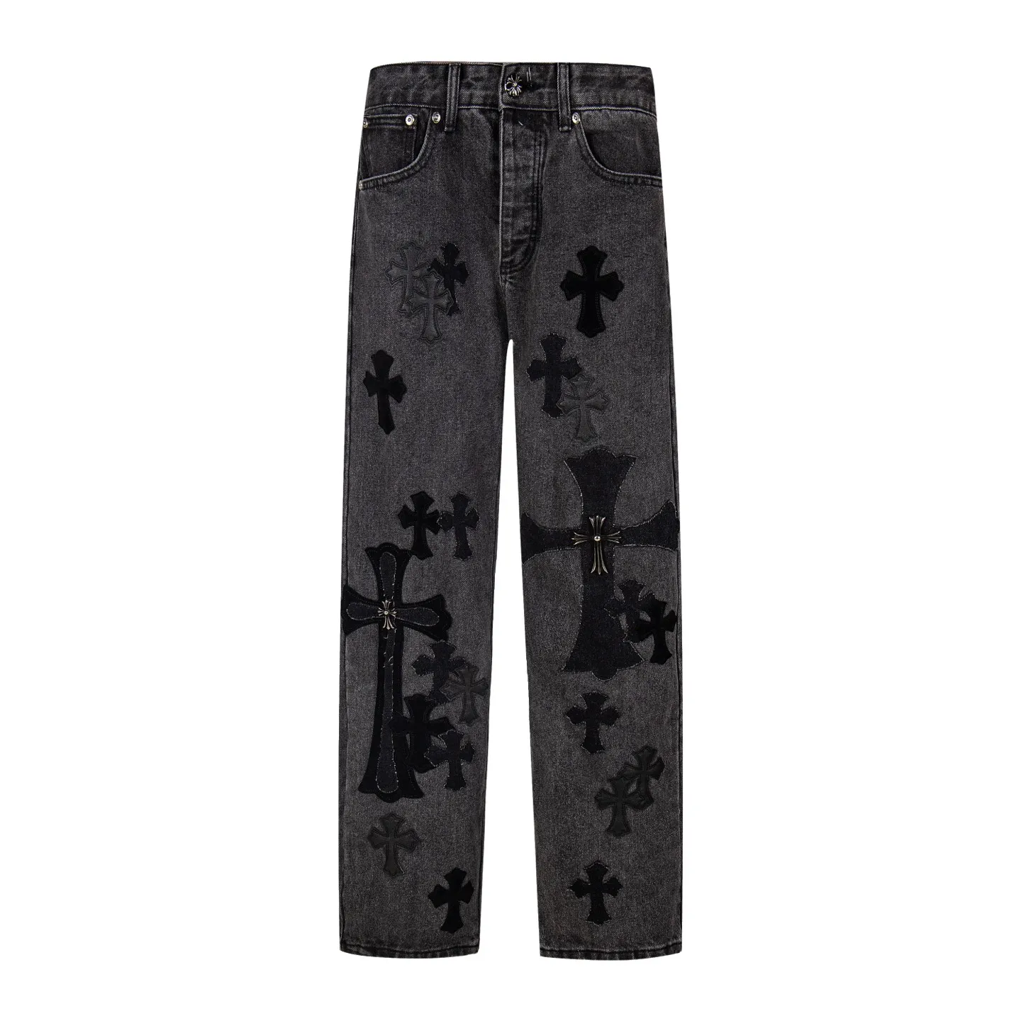 P290 Chrome Hearts Chrome Hearts Black Pinduo Black Leather Big Devil Cow King Jeans CH jeans need to be washed before being dismantled and hand-stitched with sheepskin cross leather and then spliced to complete. The whole piece has too much craftsmanship to describe. About Chrome Hearts This is an extremely luxurious fashion brand that can also be called the nobility of the high street. It has always been an exclusive brand for some hipsters or the second generation of rich people. Compared with ordinary high streets, it is more luxurious and noble. Compared with luxury brands, it has a more fashionable personality. It has always been a brand that I have a special liking for. Style number: 1769# Color: black Size: 28 30 32 34 36